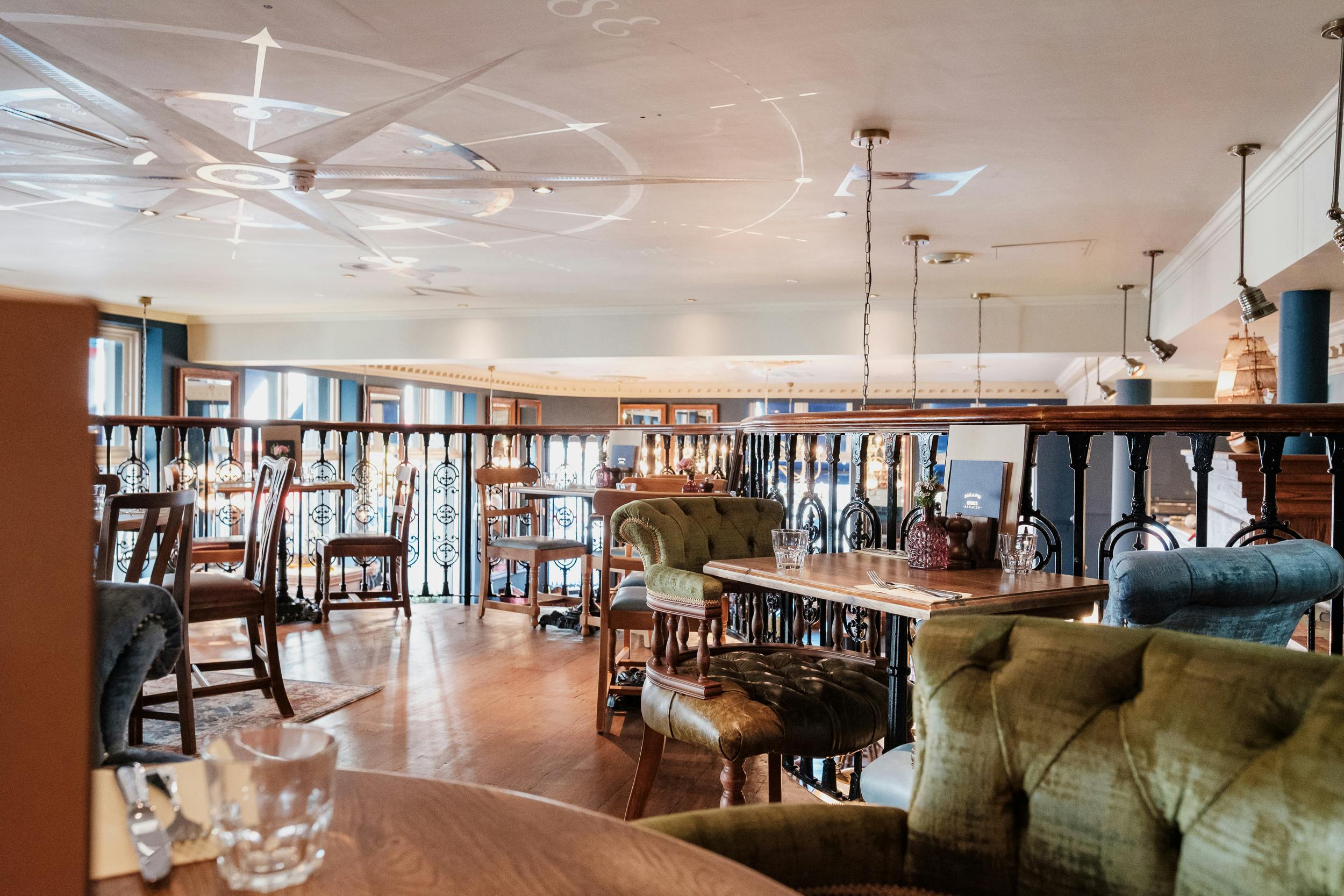 Stylish event space at The Quarter Deck, ideal for networking and gatherings.