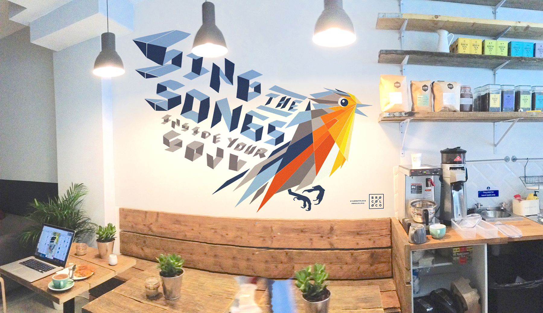CAYA Evening venue with vibrant mural, ideal for creative meetings and workshops. - Banner