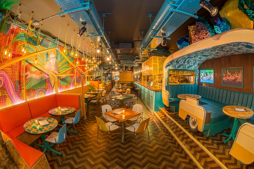 Full Venue at Barrio Brixton with booth seating, ideal for casual networking and creative events.