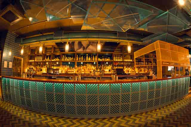 Modern bar at Full Venue, Barrio Brixton for corporate happy hour or evening reception event.