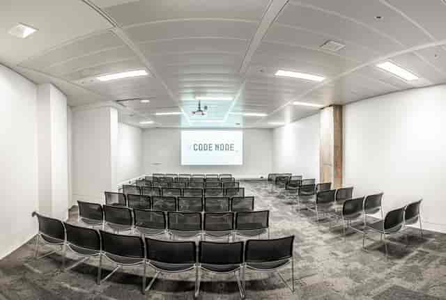 CodeNode event space, modern seating, workshop