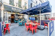 Private outdoor dining area at Bella Italia Leicester Square, ideal for networking events.