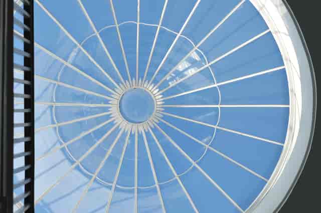 Dining Room in Clissold House with radial skylight, ideal for workshops and networking events.