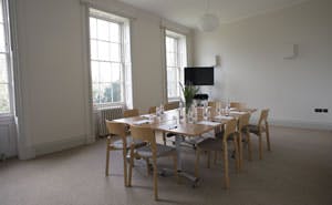 Church View Room in Clissold House, bright meeting space for small gatherings and presentations.