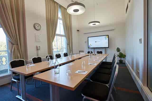 Modern meeting room at The Marylebone, ideal for professional gatherings and presentations.