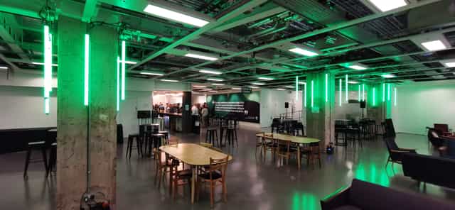 Escape Breakout: Industrial event space, modern lighting, networking, breakout sessions
