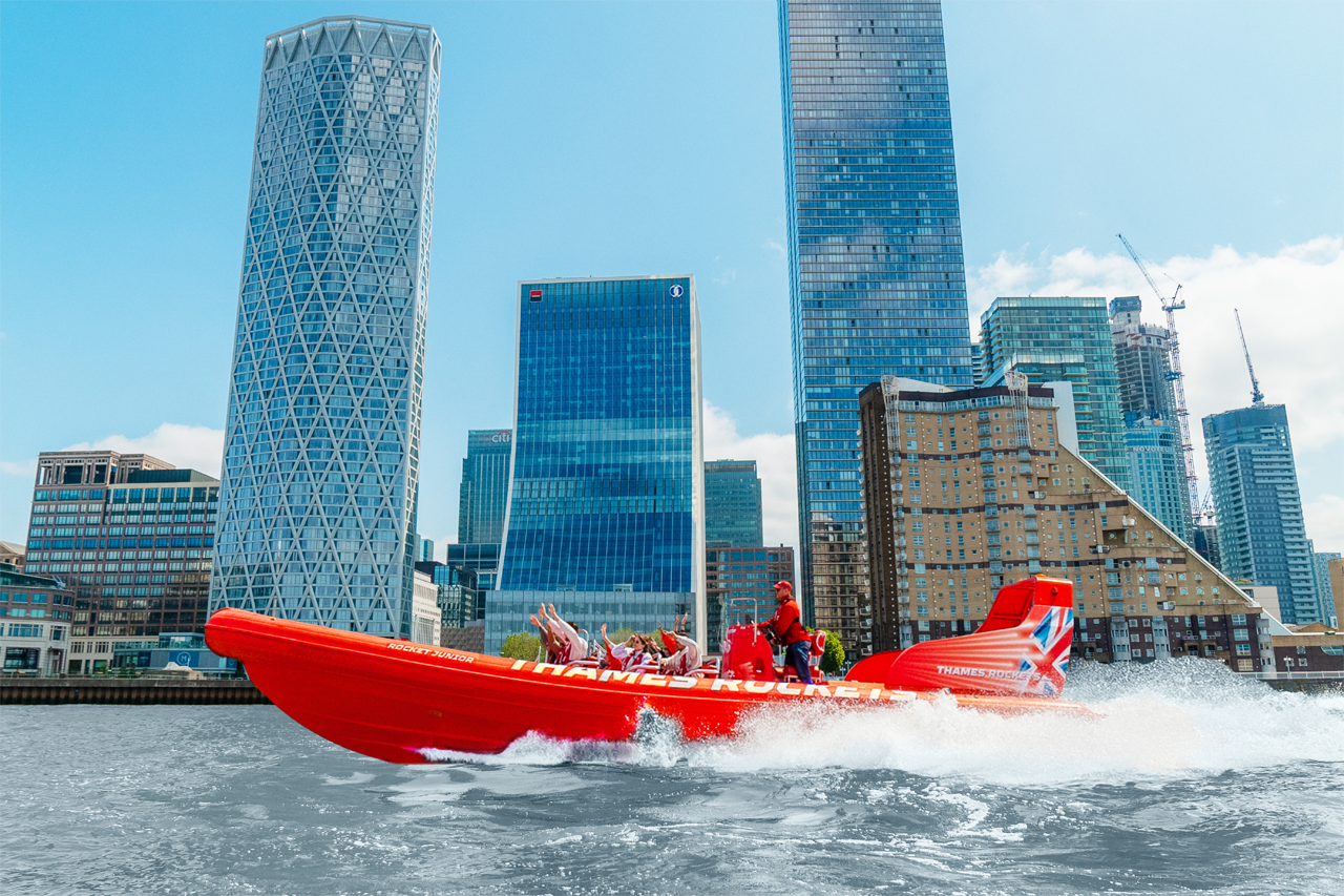 Thames Rockets RIB boat group excursion for London corporate team building and events.