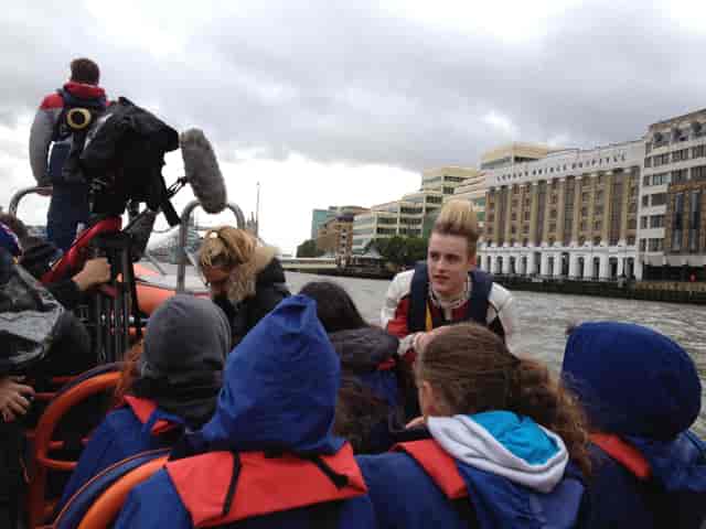 Thames Rockets RIB boat team-building excursion on the River Thames for corporate events.