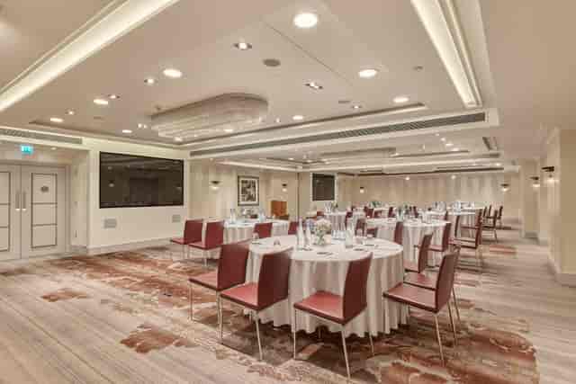 Westminster Suite at Sofitel London: modern meeting room for corporate events and workshops.