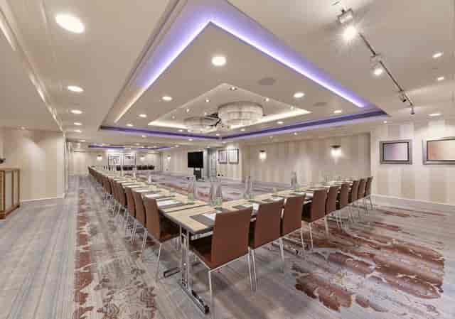 Modern Mayfair Suite meeting room at Sofitel London, ideal for corporate events and presentations.