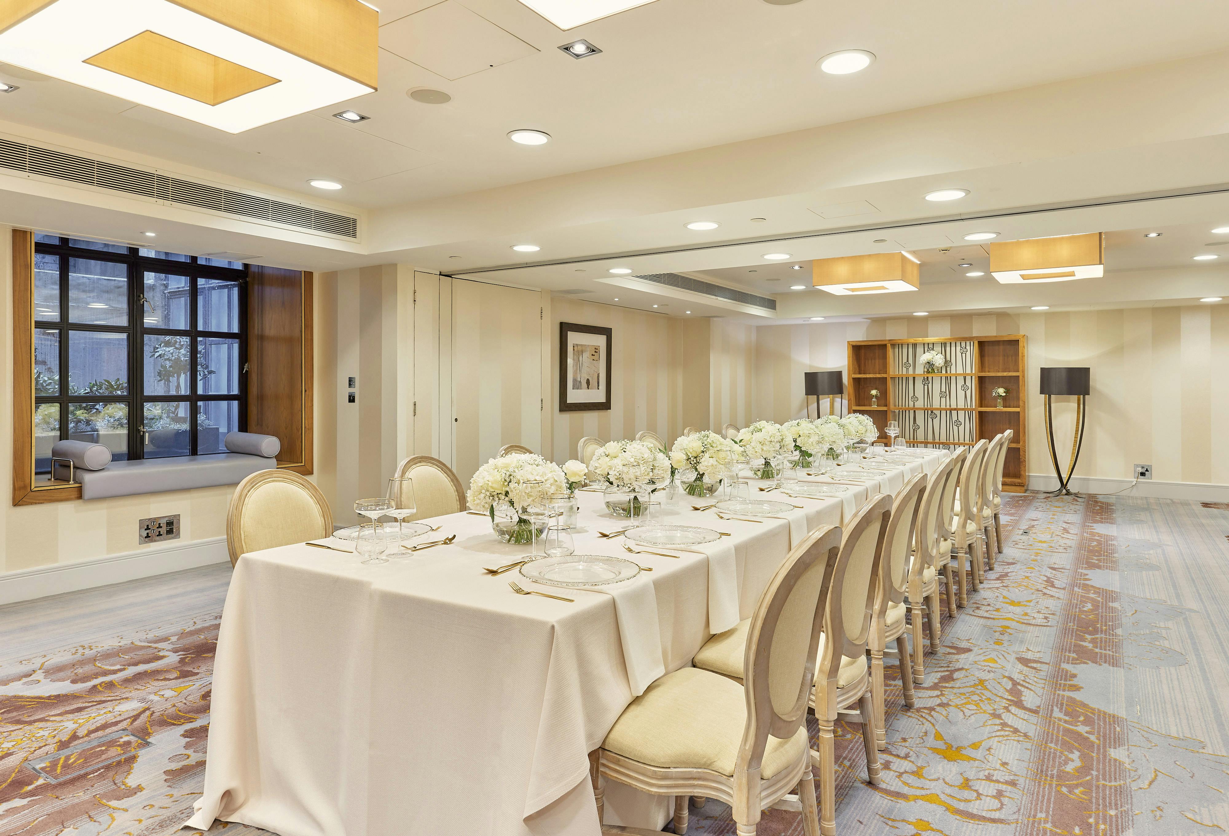 Elegant meeting room at Sofitel London St James, perfect for corporate events and gatherings.