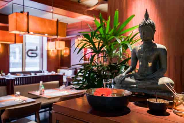 Private dining room at Busaba Covent Garden for corporate luncheons and sophisticated events.