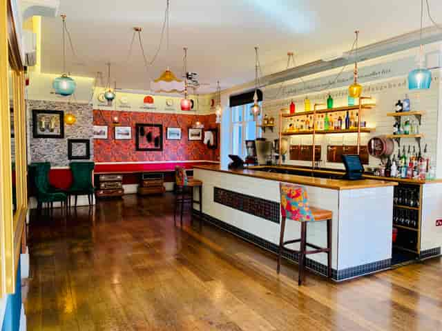 Vibrant bar in Upstairs Nags Head, ideal for networking events and informal meetings.