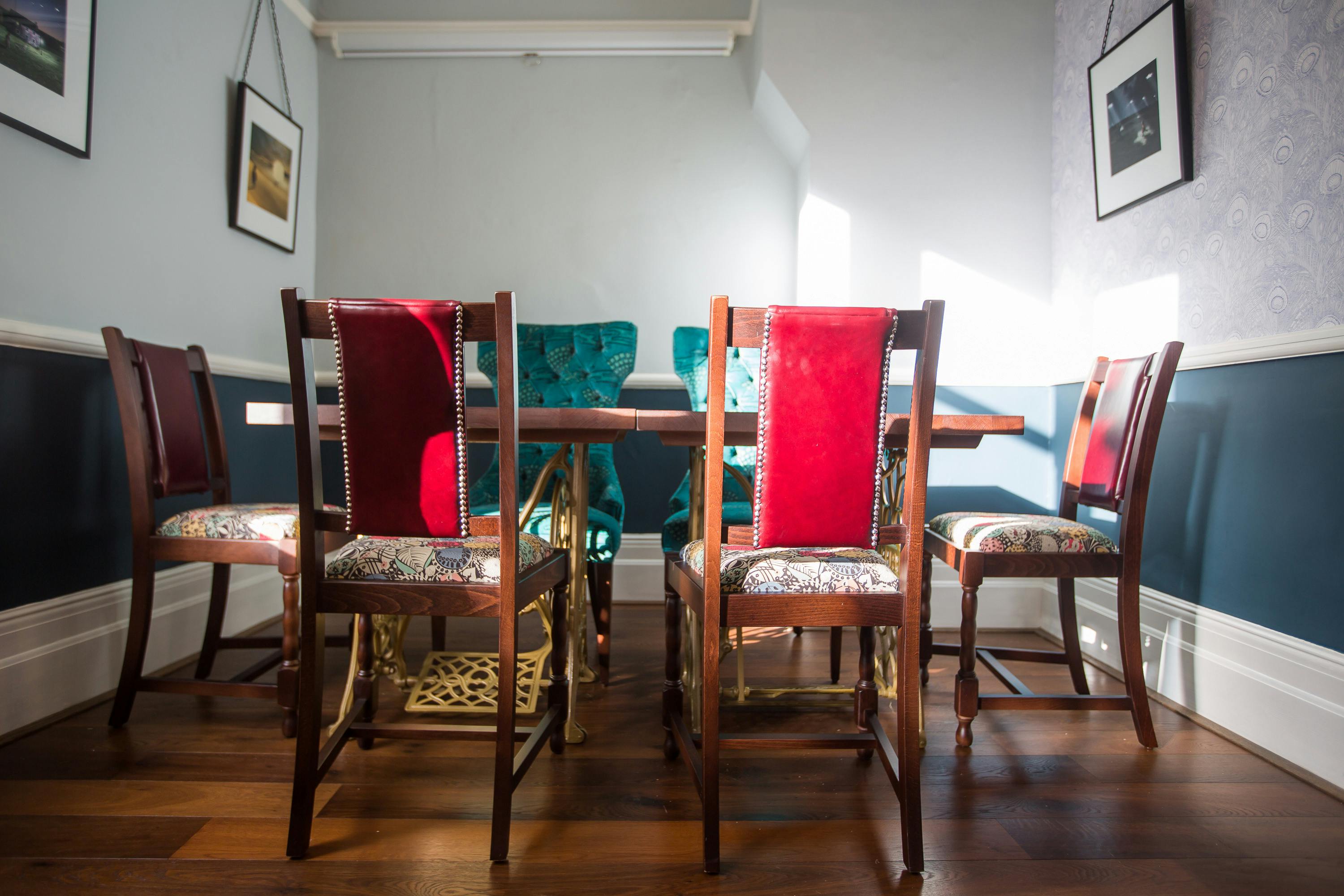 Conference Room in Nags Head, Covent Garden with polished wooden table for meetings.