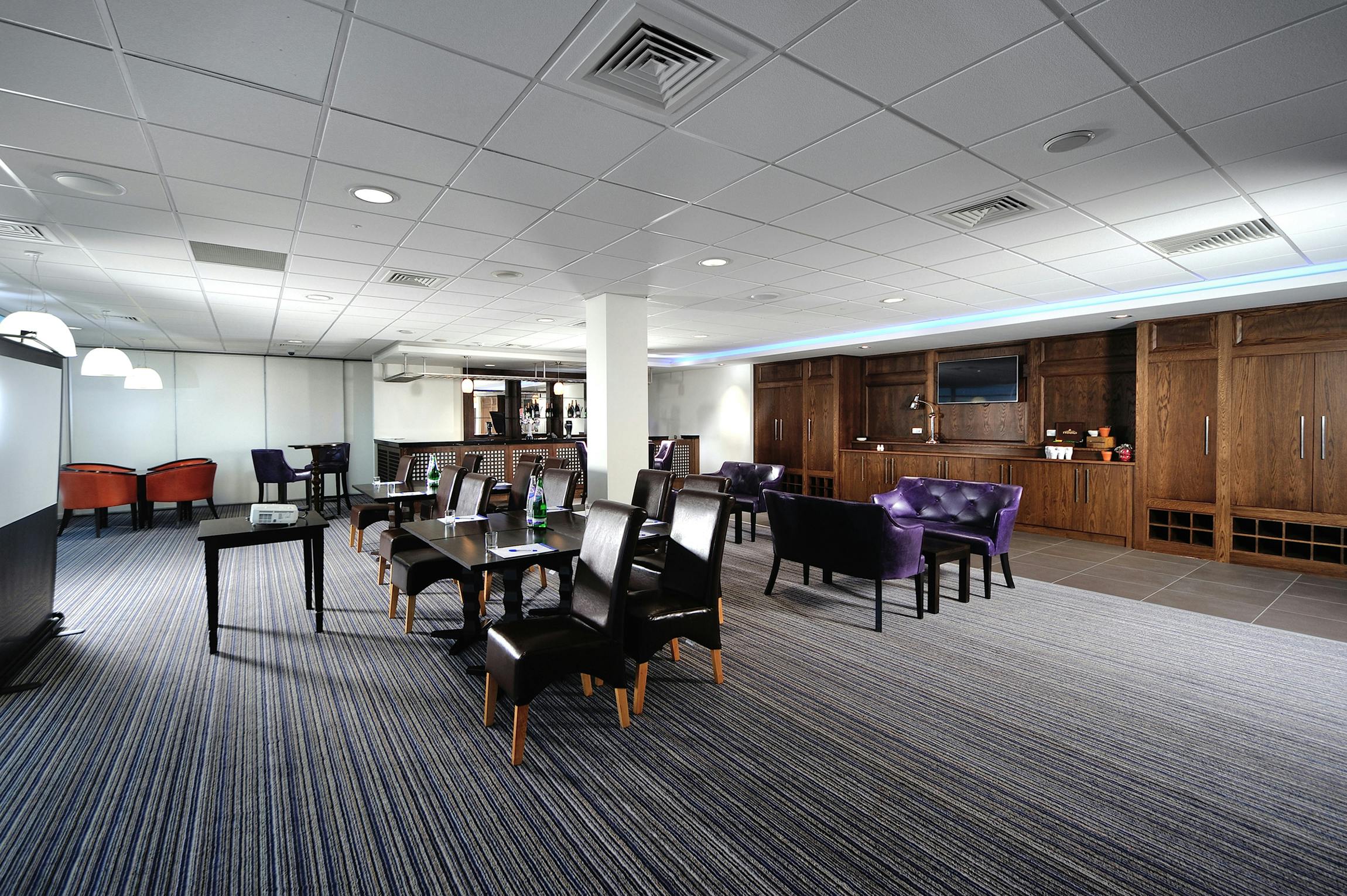 Premier Lounge at Leicester City FC: modern meeting space for corporate events and workshops.