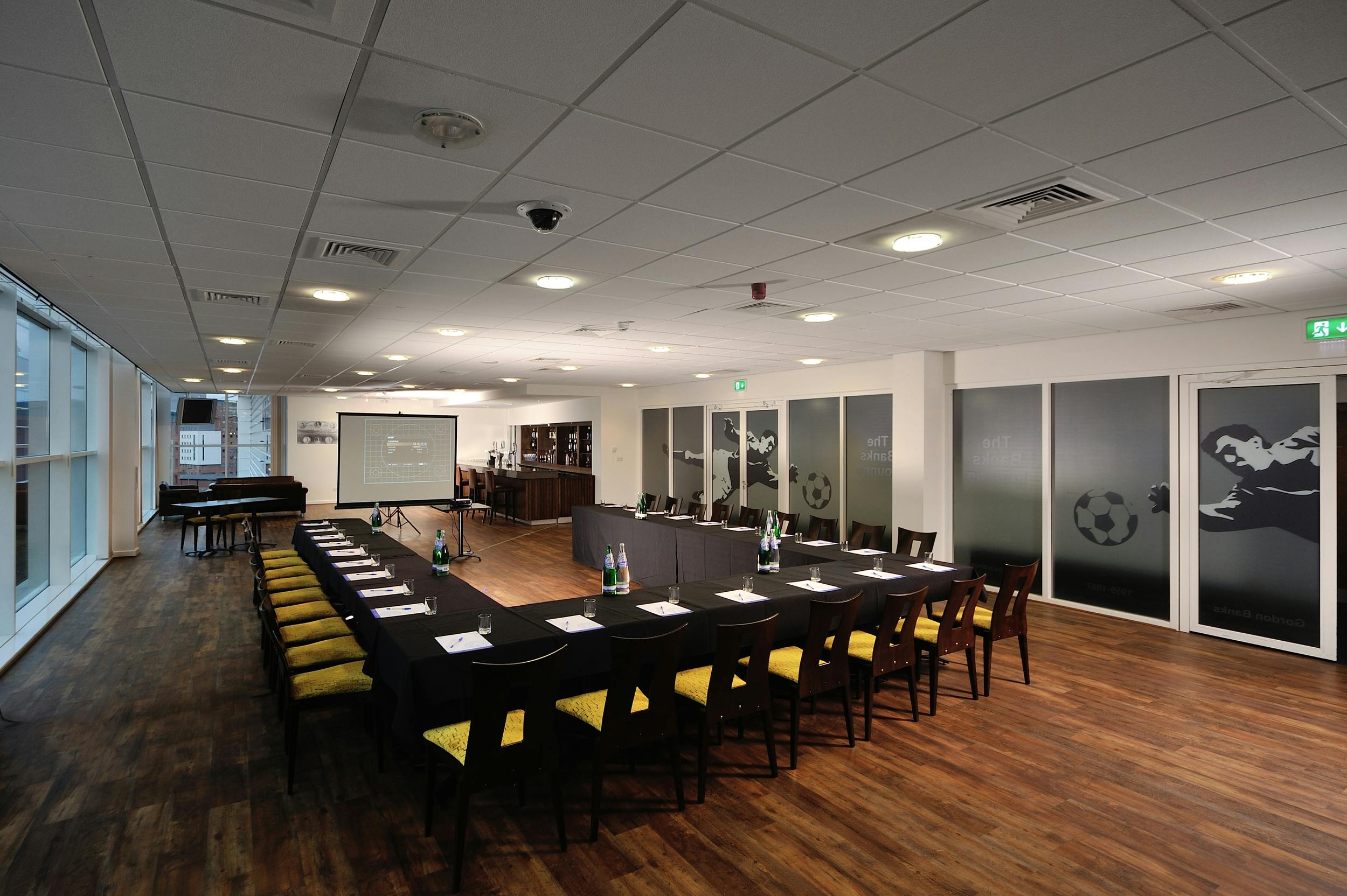 Banks Lounge at Leicester City FC, modern meeting room for corporate events and team-building.