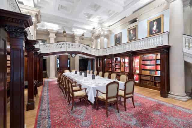 Elegant meeting space with plush chairs, ideal for corporate events and private dinners.