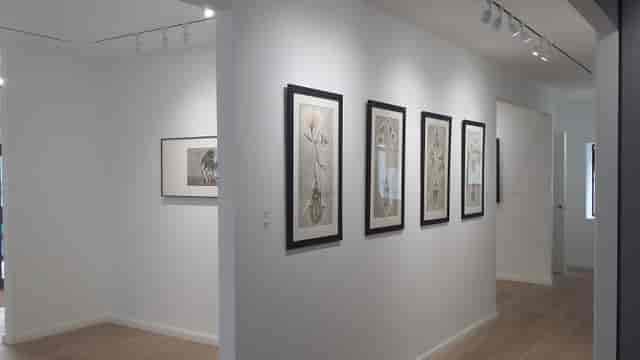 Event Space in Arthill Gallery with framed artworks, ideal for art exhibitions and corporate events.