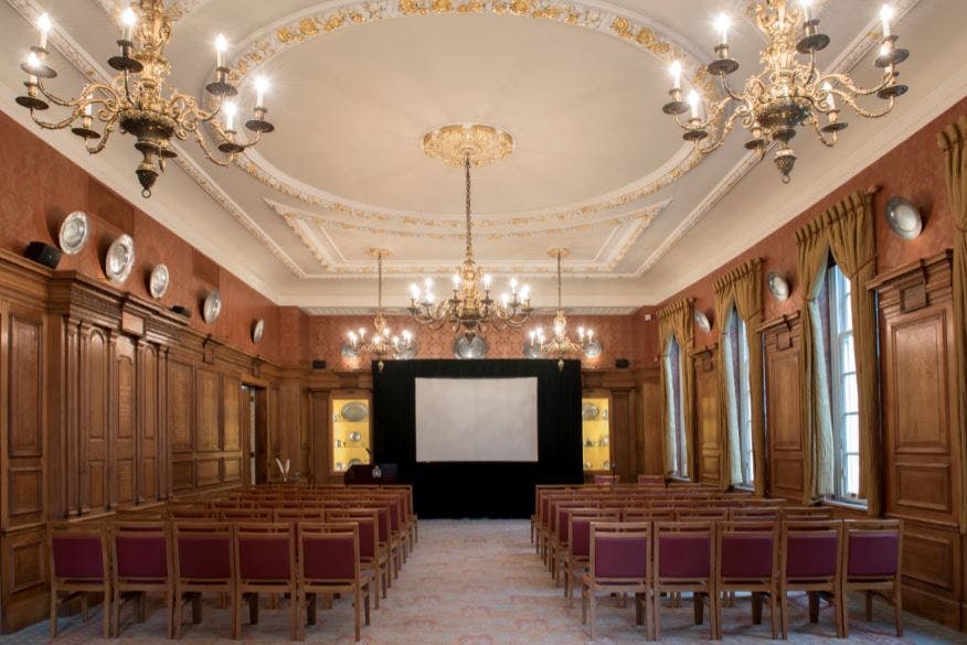 Elegant meeting room at Pewterers' Hall, perfect for corporate events and presentations.