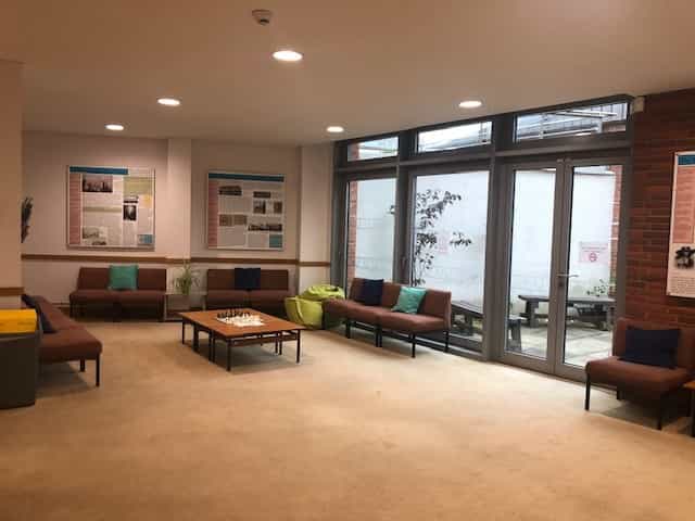 George Fox Room in Liverpool Quaker Meeting House, bright space for networking events.