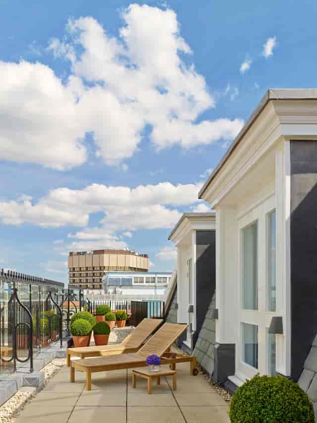 Penthouse rooftop venue at The London EDITION, ideal for outdoor events and gatherings.