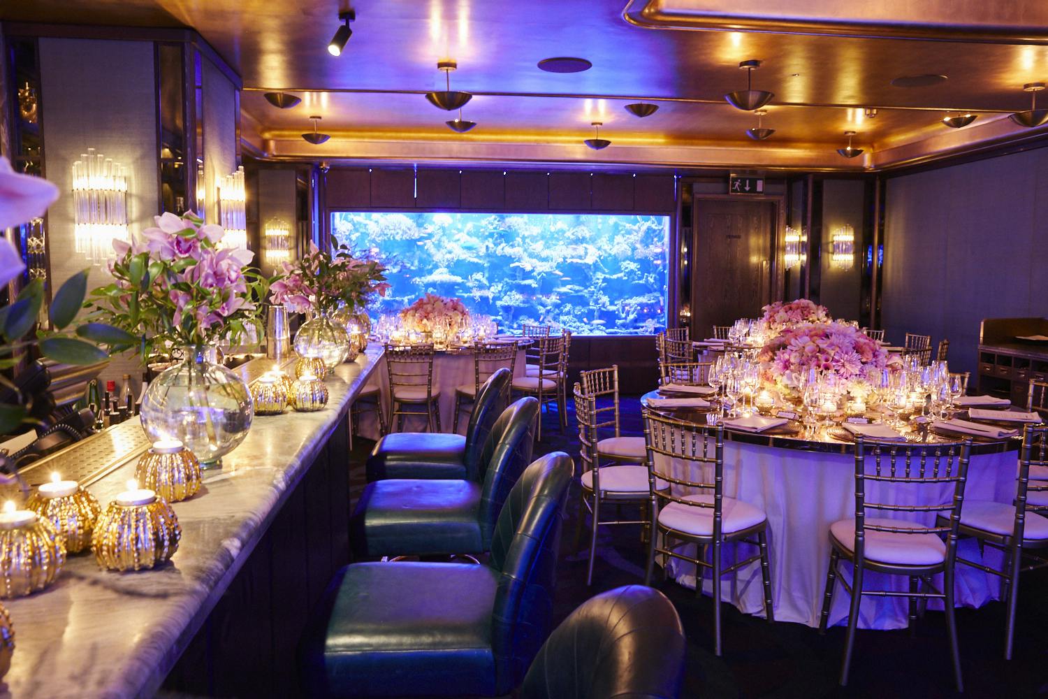 Elegant Coral Reef Room at Sexy Fish, perfect for upscale events and intimate celebrations.