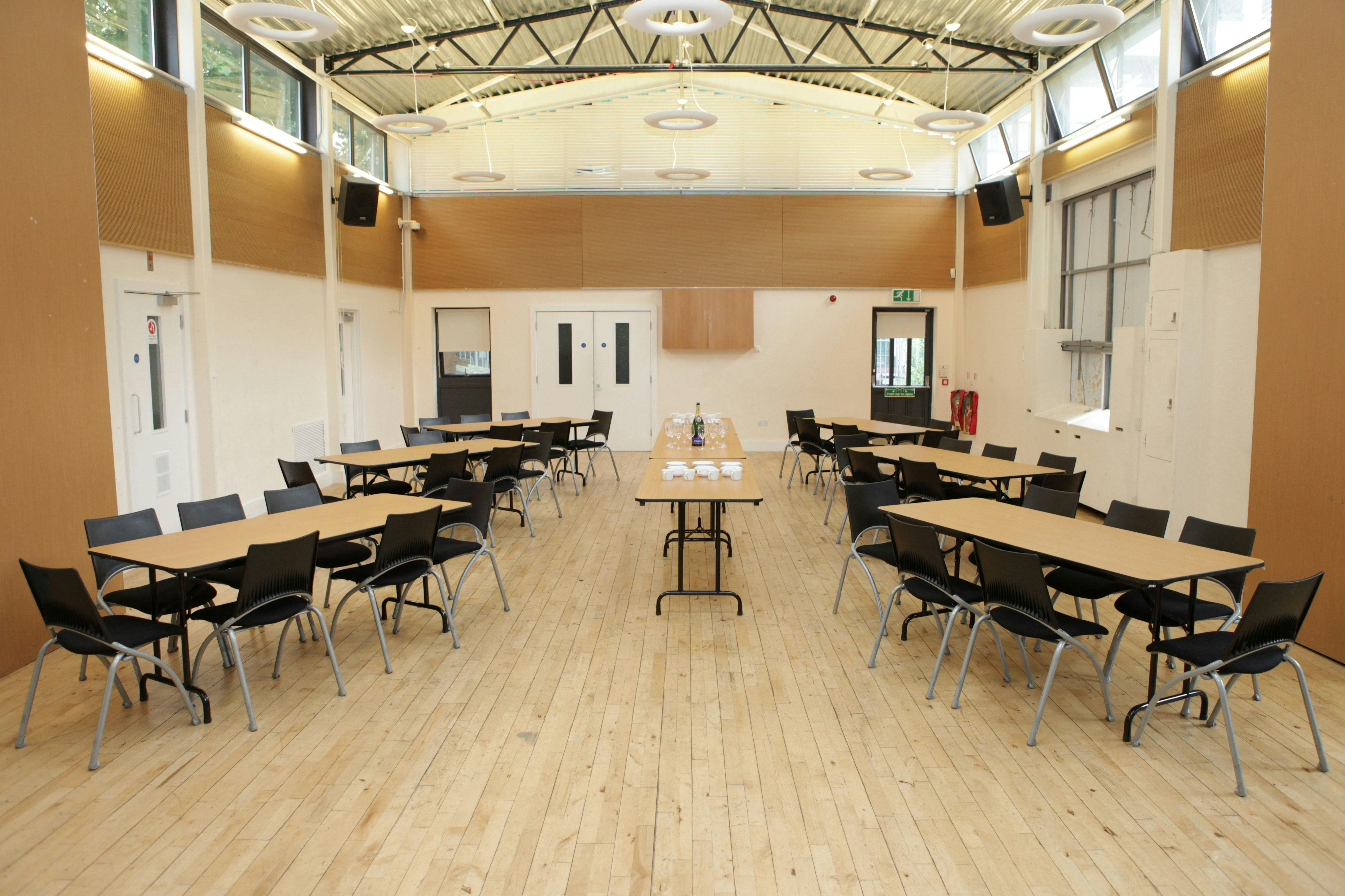 Versatile event space at Greenside Community Centre, ideal for workshops and meetings.