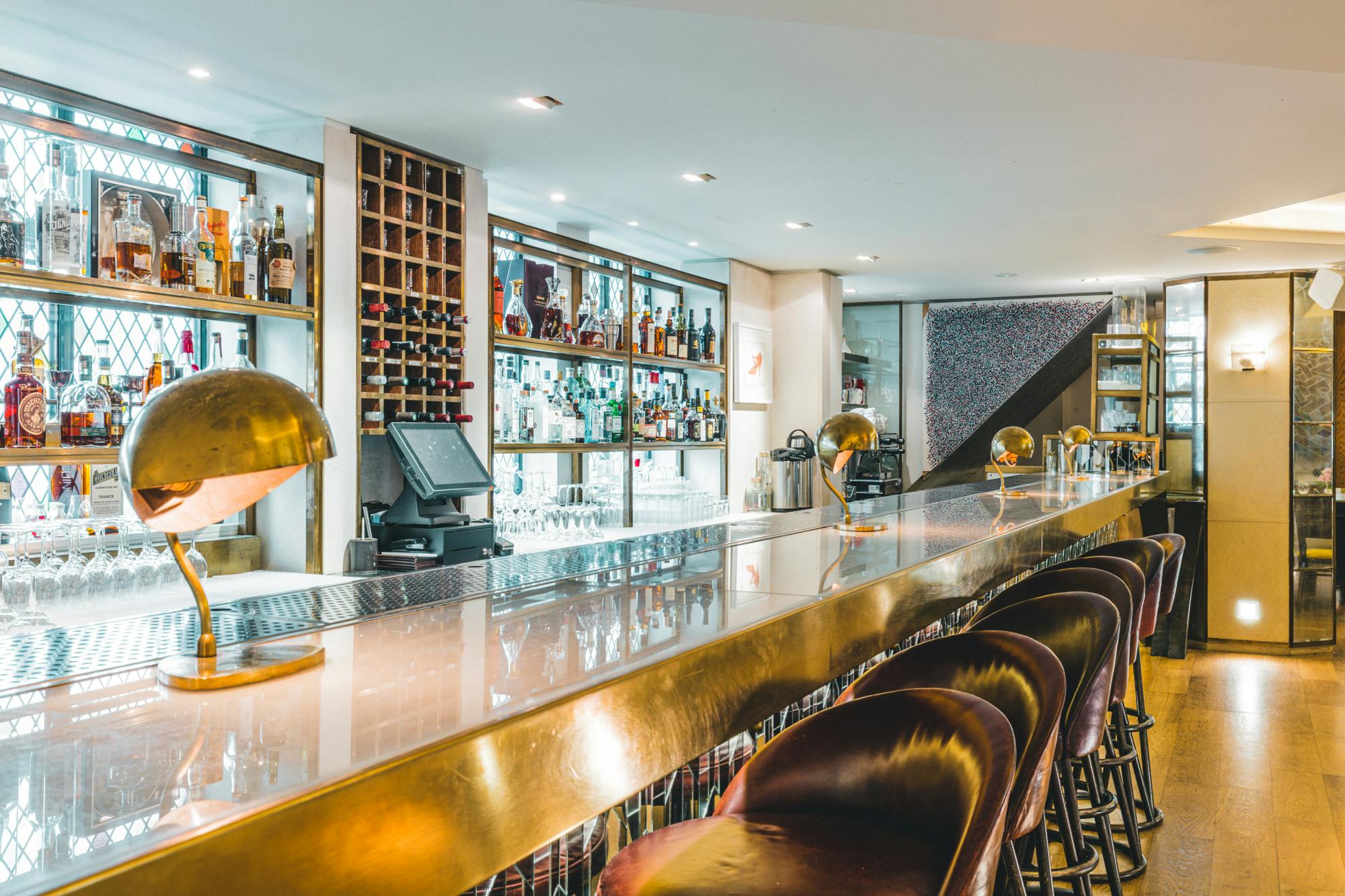 Modern bar at The Loft in The Ivy Club, ideal for networking events and cocktail receptions.