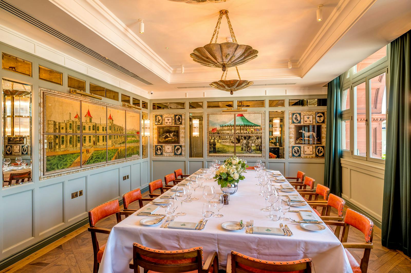 Elegant dining room in The Ivy Café Wimbledon, perfect for upscale events and meetings.