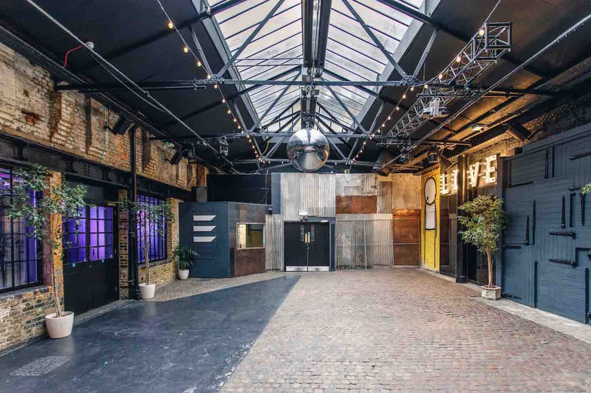 Electrowerkz industrial event space, brick, skylight, product launch