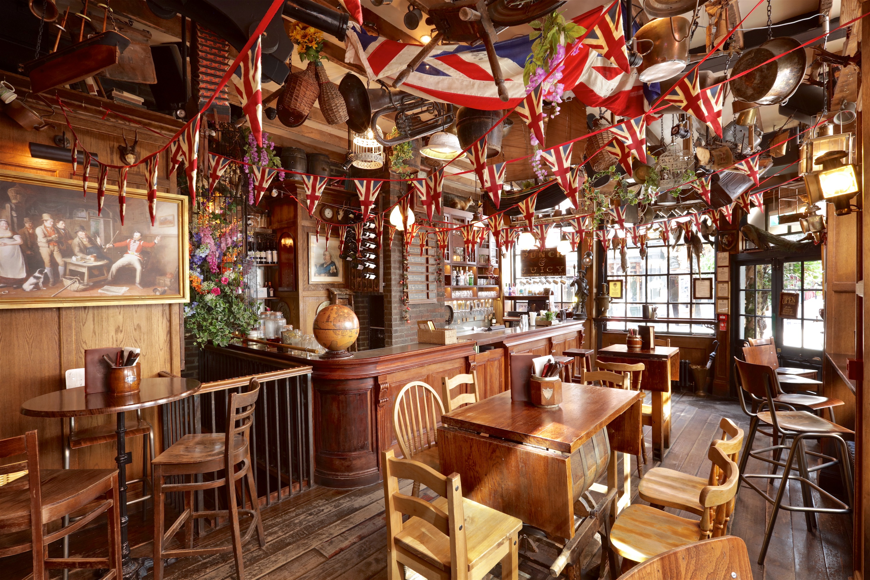 Rustic venue at Mr Fogg's Tavern with vintage decor, ideal for intimate gatherings and events.