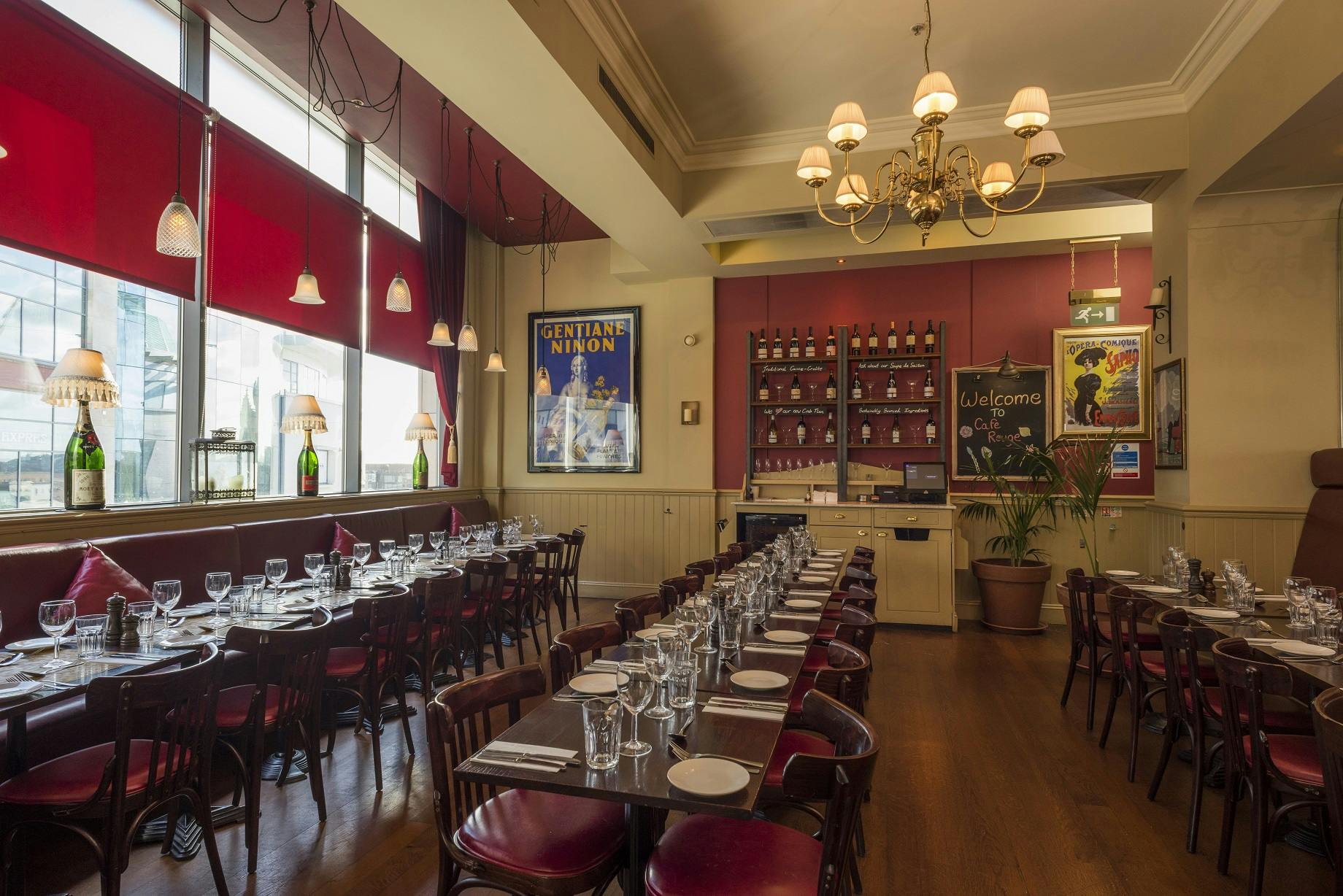 Upstairs Private Room at Cafe Rouge Birmingham, ideal for corporate events and private dining.