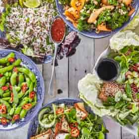 Vibrant salad spread at Autumn Yard Events for corporate catering and networking lunches.