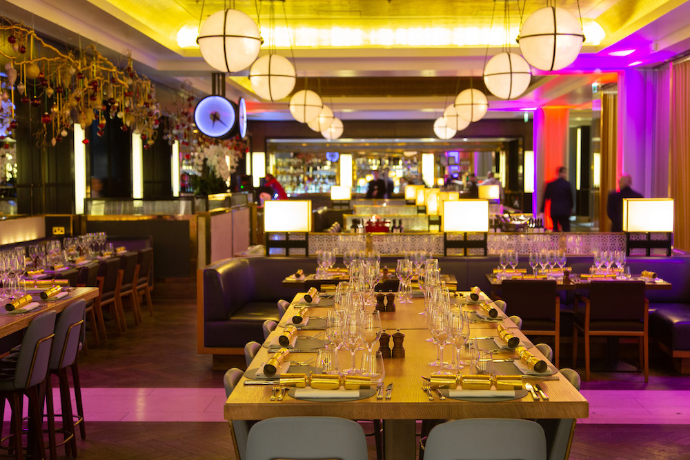 Stylish dining space at St Pancras Brasserie for upscale events and gatherings. - Banner