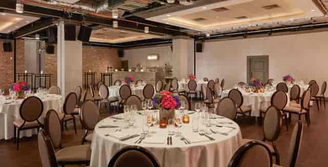 Elegant banquet space at Virgin Hotels London, ideal for corporate events and gatherings.