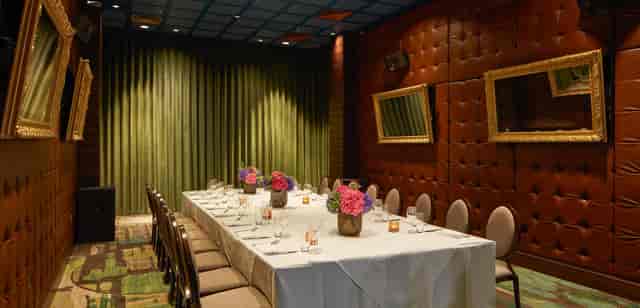 Elegant Screening Room in Virgin Hotels London, ideal for corporate meetings and events.