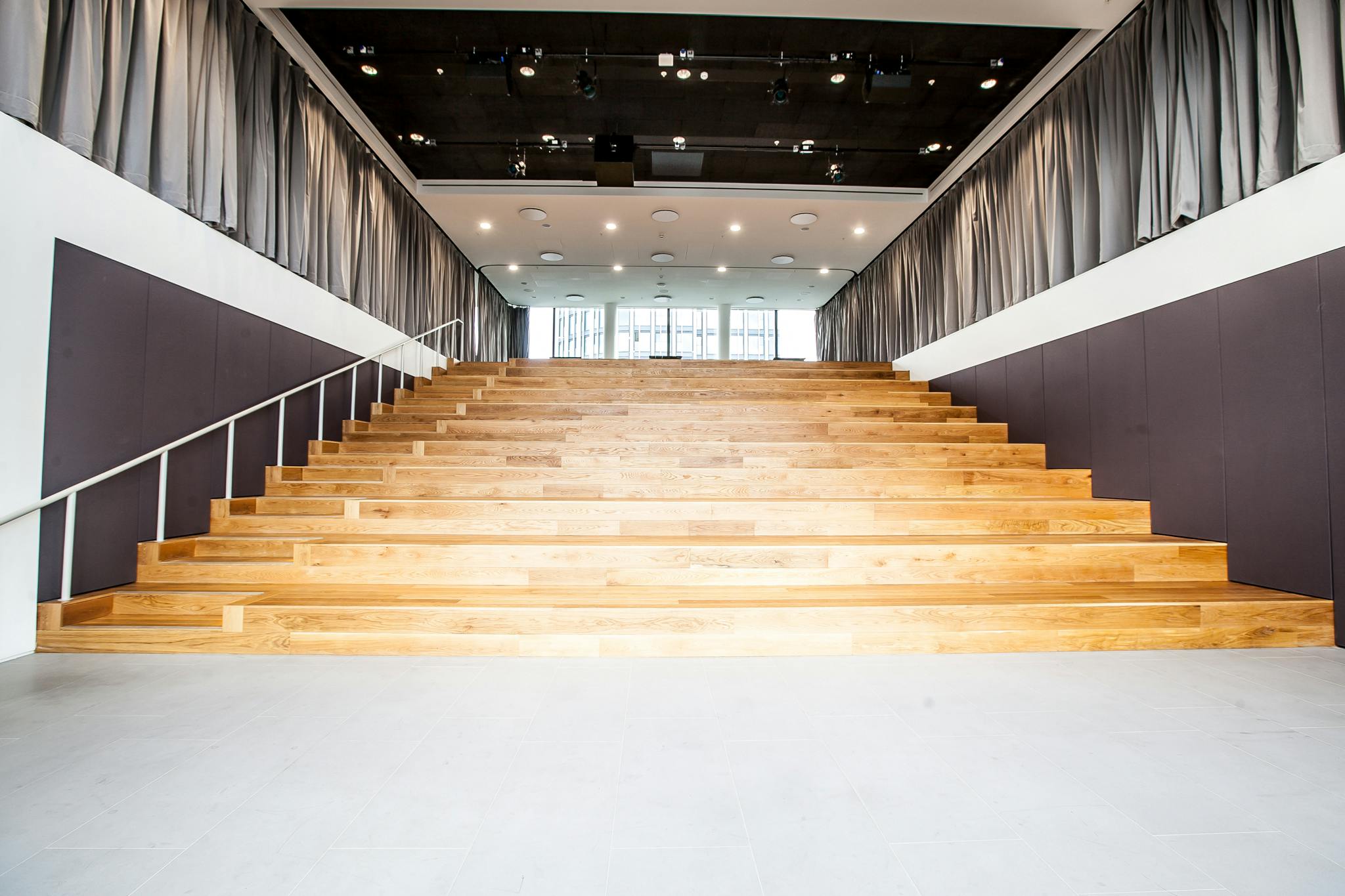 Amphitheatre in Sea Containers Events with tiered seating for presentations and workshops.