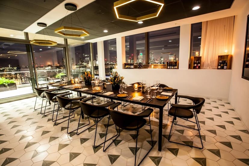 Elegant dining setup at The Wren, ideal for corporate dinners and networking events.