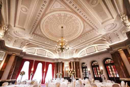 The Clermont Charing Cross ballroom with neoclassical architecture for galas and corporate events.