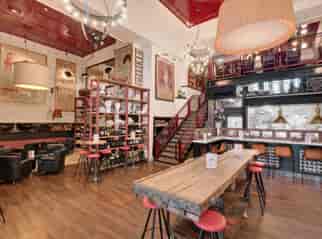 Iberica Canary Wharf venue with high-top seating for networking receptions and team-building events.