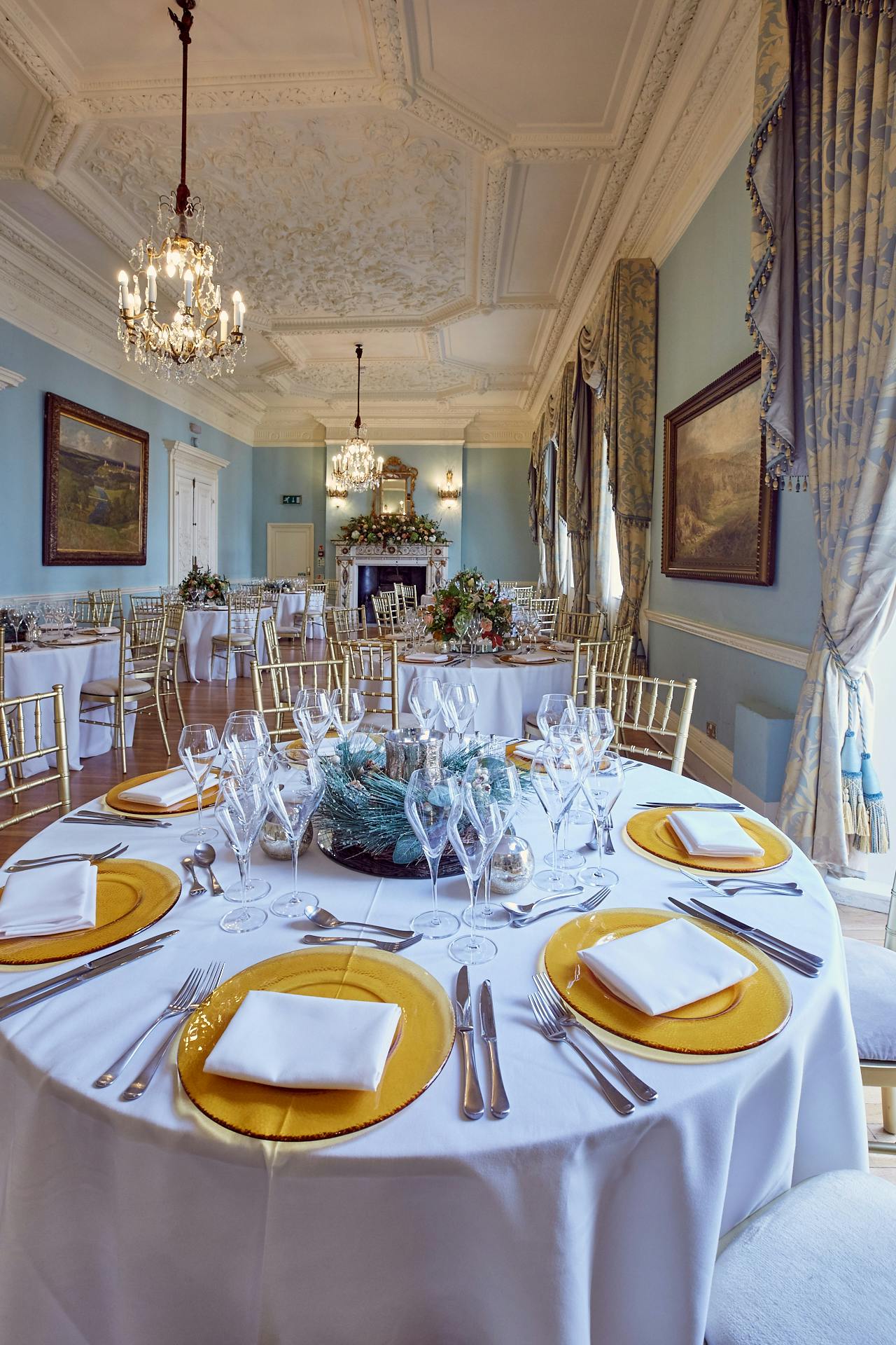 Elegant banquet room in Dartmouth House, ideal for weddings and corporate events.