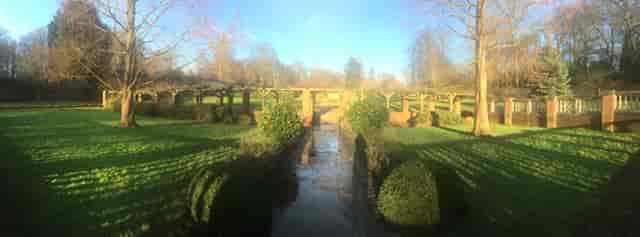 Italian Garden in Cannizaro Park with manicured hedges, perfect for outdoor weddings and events.