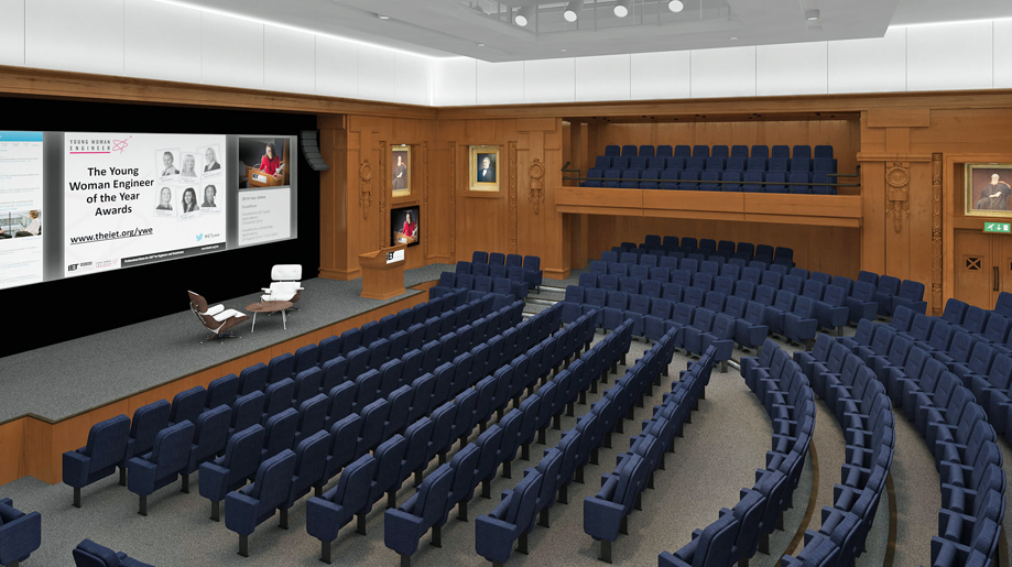 Kelvin Lecture Theatre with tiered seating, ideal for conferences and events. - Banner