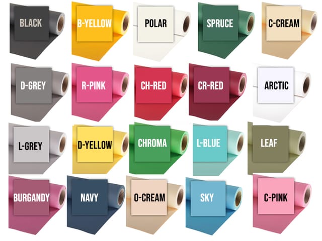 Color swatches in Daylight/Blackout Workshop for event planning and design.