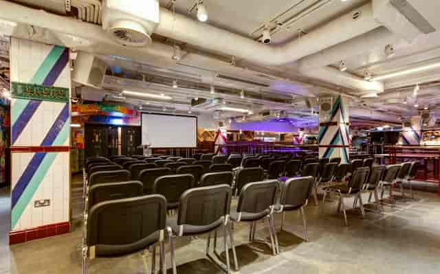 Versatile event space in Bounce Old Street, ideal for presentations and networking.