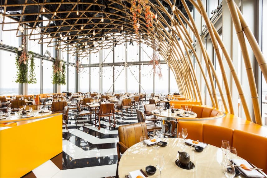 SUSHISAMBA restaurant with bamboo decor, ideal for events and casual dining.