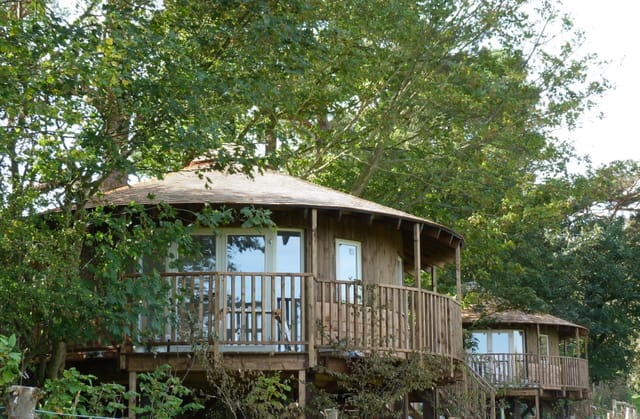 Eco-friendly round cabins at Fair Oak Farm for events and product launches.