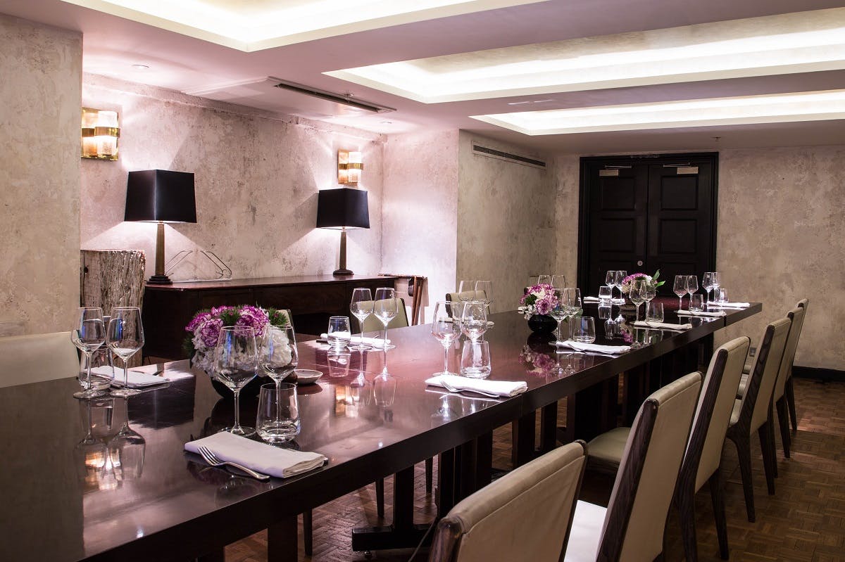 Elegant meeting room at Bread Street Kitchen, perfect for intimate corporate events.