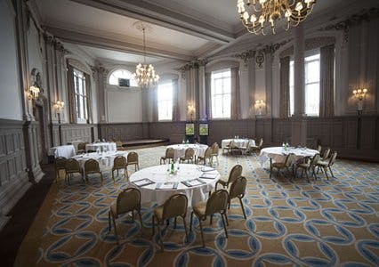 Elegant ballroom at Harte and Garter Hotel, perfect for conferences and formal gatherings.