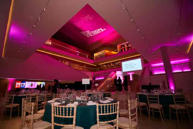 Elegant event space in The Atrium, Design Museum, perfect for corporate gatherings.